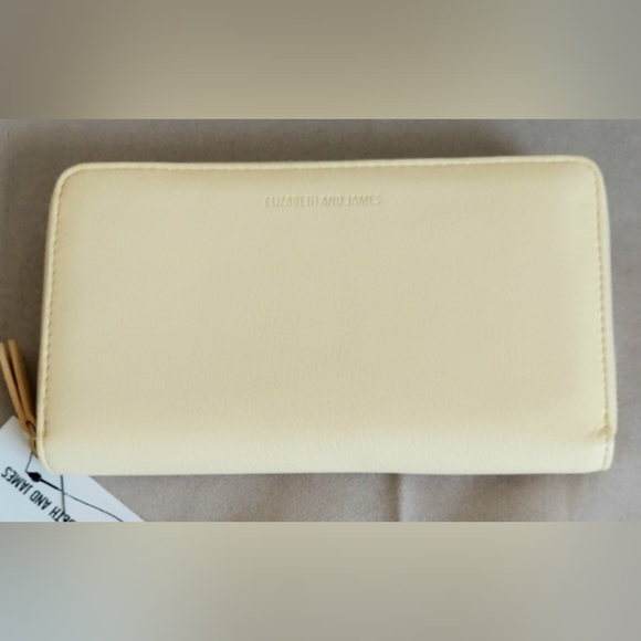 Elizabeth & James, Full Zip Around Wristlet, Butter Yellow, Vegan, Tagged, NEW! - Picture 1 of 6